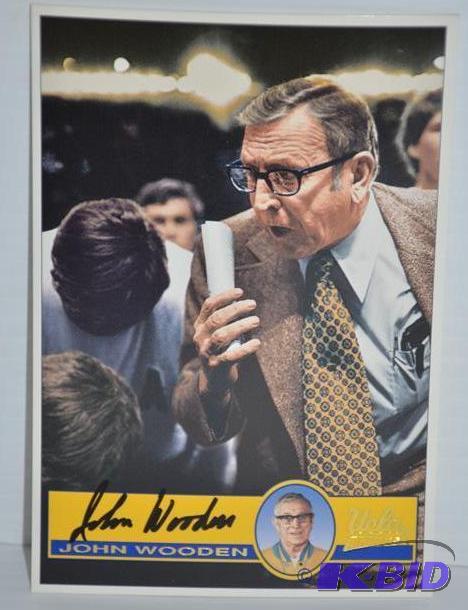 John Wooden Signed Autographed 5X7 Card UCLA ...
