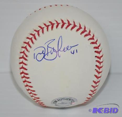 Drew Butera autographed baseball OMLB authent...