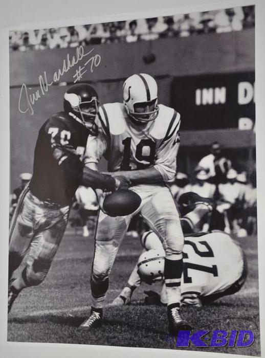 Jim Marshall autographed photo 16x20&quot Ta...