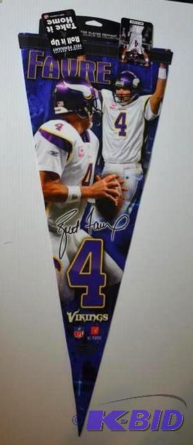Bret Favre NFL Team Felt Pennant Minnesota Vi...