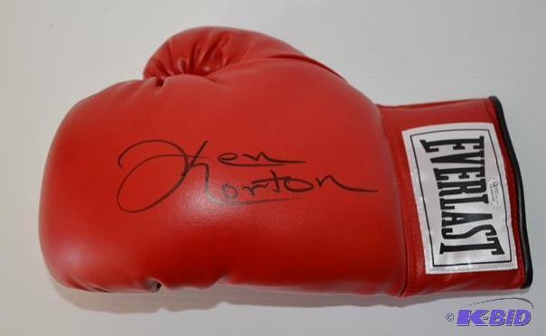 Ken Norton autographed boxing glove certifica...