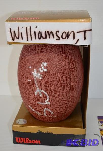 Troy Williamson autographed football NFL cert...