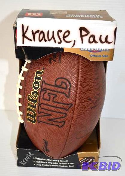 Paul Krause autographed football Minnesota Vi...