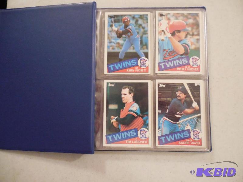 1985 Twins Team Set in album Kirby Puckett Rookie Card Topps
