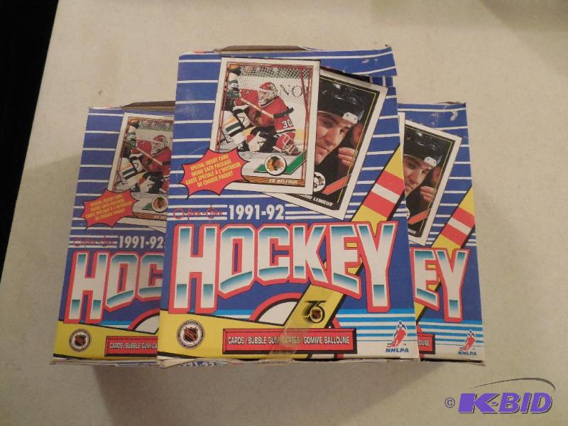 (3) 199192 O-Pee-Chee Hockey Wax Boxes, New Sealed 36 Pack Box