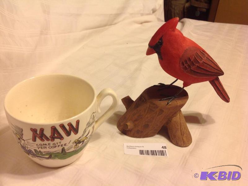lot 48 image: Large Cup & Carved Cardinal