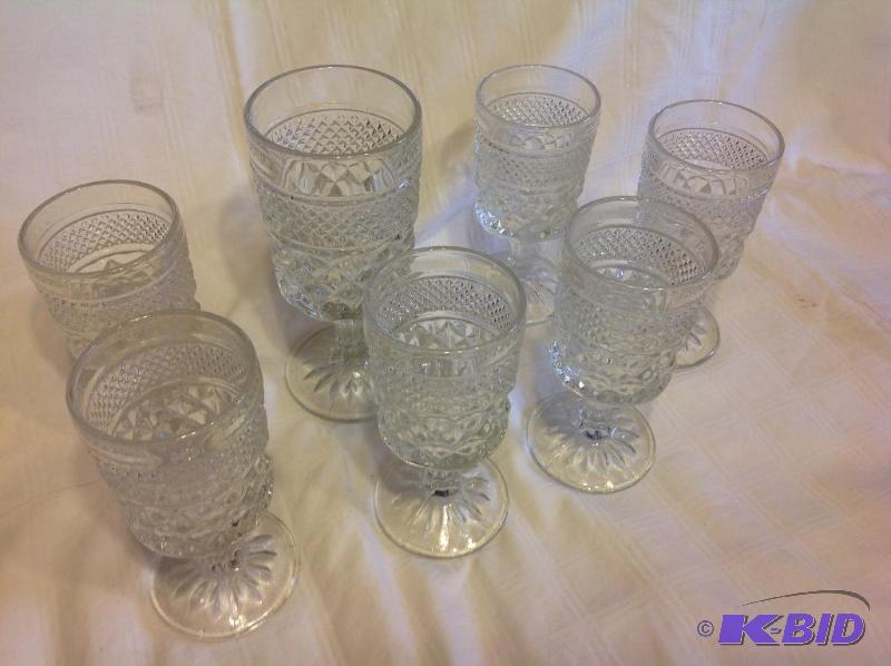 lot 5 image: Pressed Glass Wine Glasses