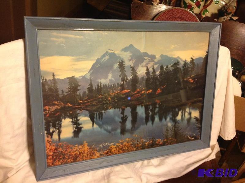 lot 64 image: Mountain Lake Reflection Artwork Print
