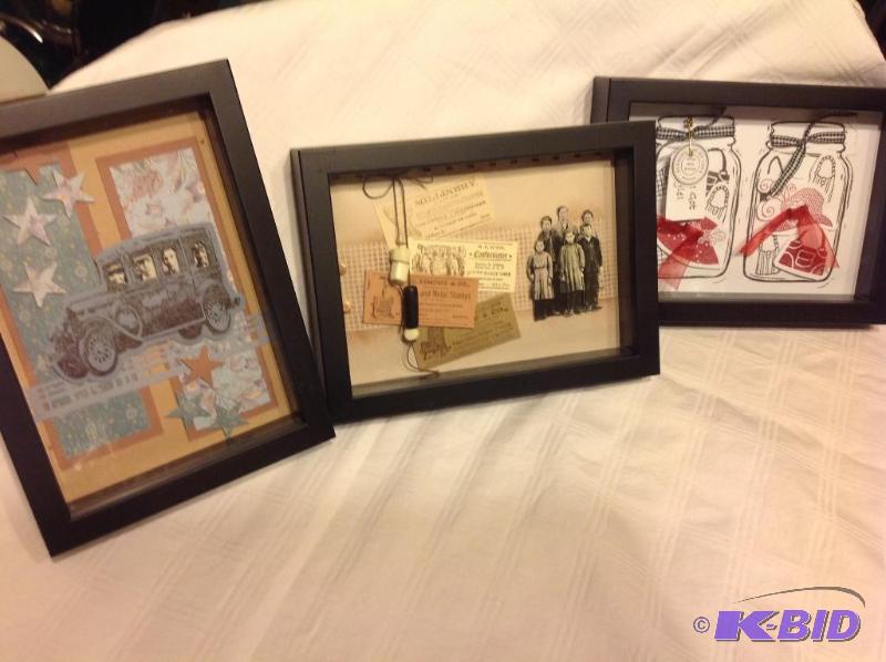 lot 65 image: Nostalgic Collage Shadow Boxes