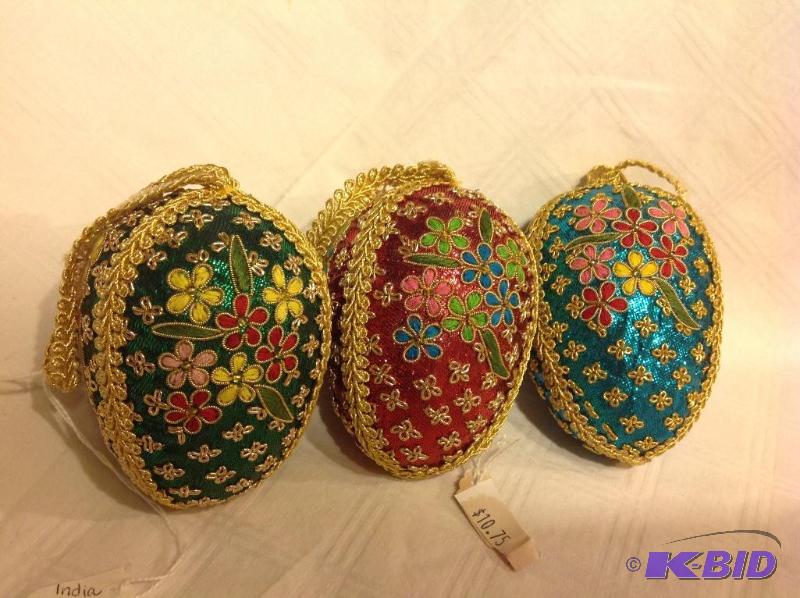 lot 67 image: Embroidered Easter Egg Ornaments