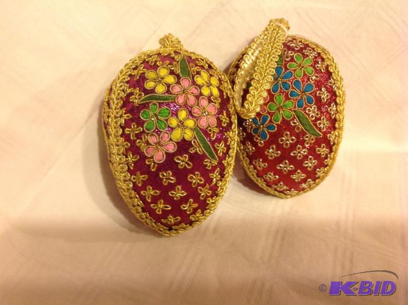 lot 70 image: Embroidered Easter Egg Ornaments