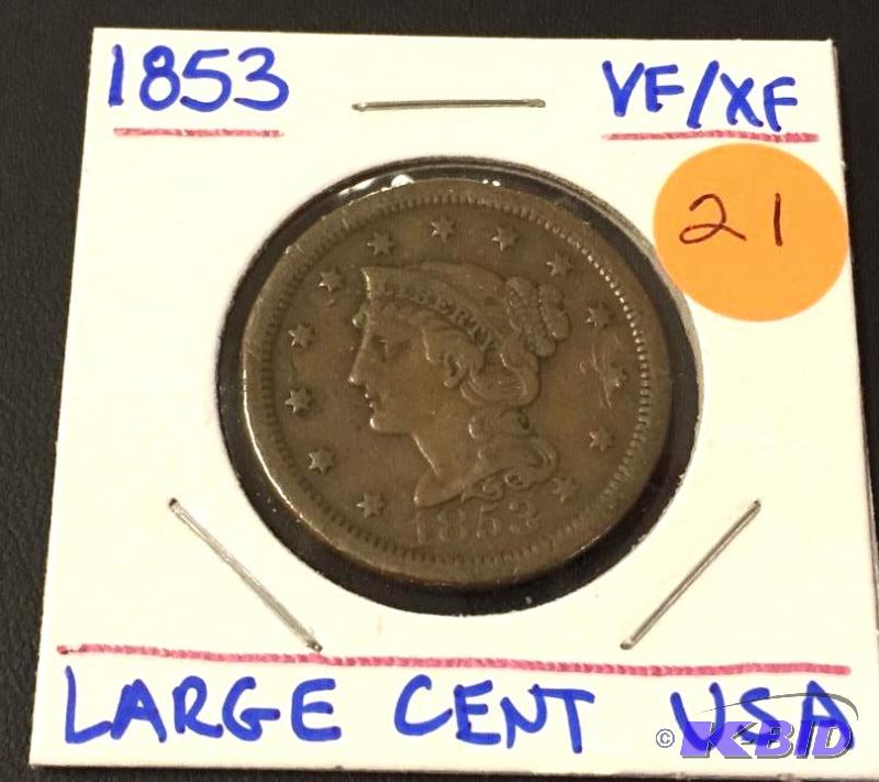 1853 Large Cent USA