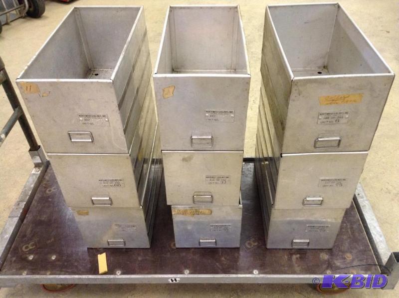lot 126 image: 9 Numbered Northwest Airlines Galley Cart Drawers