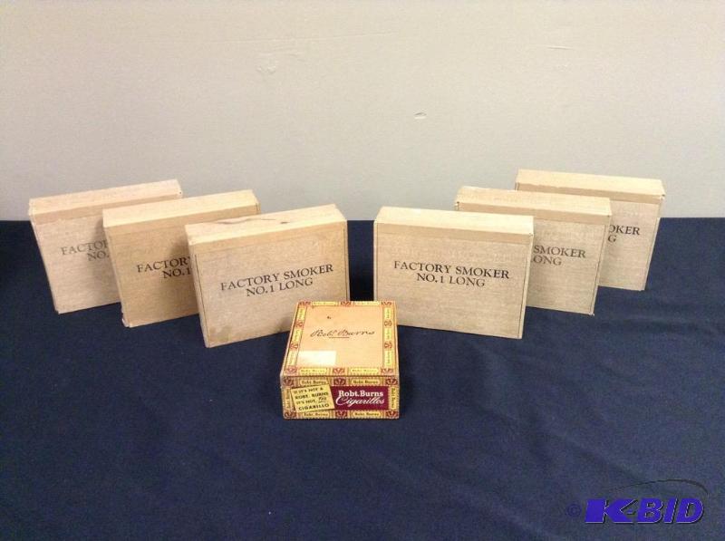 lot 30 image: Seven Vintage Cigar Boxes