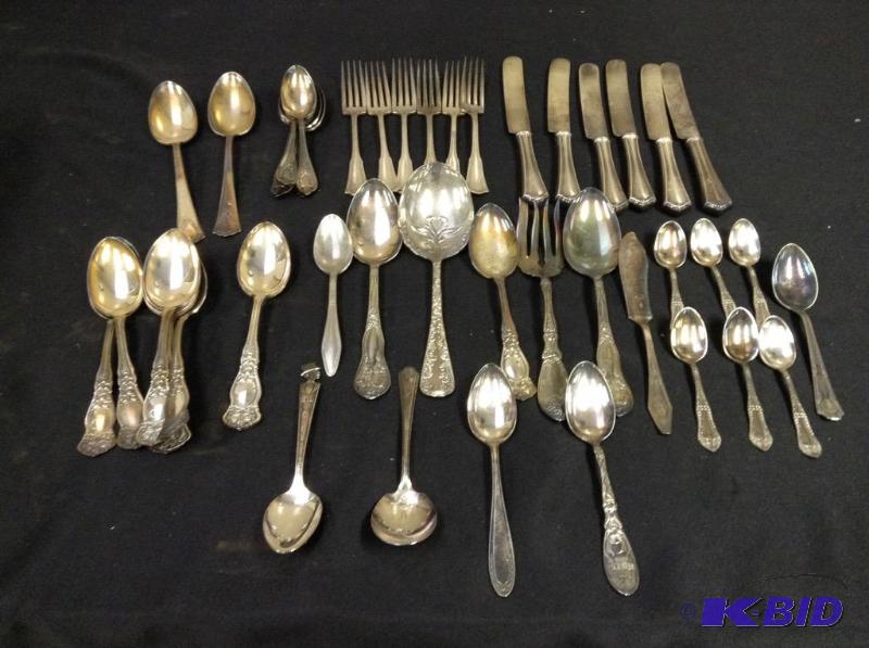 lot 49 image: Lot of vintage silver plate flatware various patterns