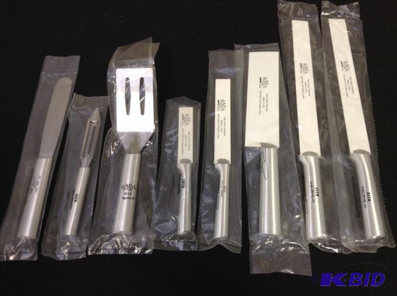 lot 73 image: Rada Cutlery stainless knives, spatula,peeler, spreader