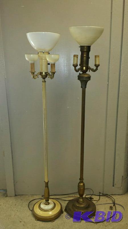 lot 82 image: 2 Vintage Victorian Style Floor Lamps