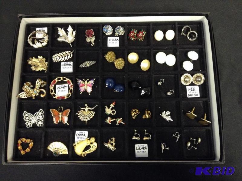 lot 86 image: Vintage & Modern Brooches, Earrings & Cufflinks