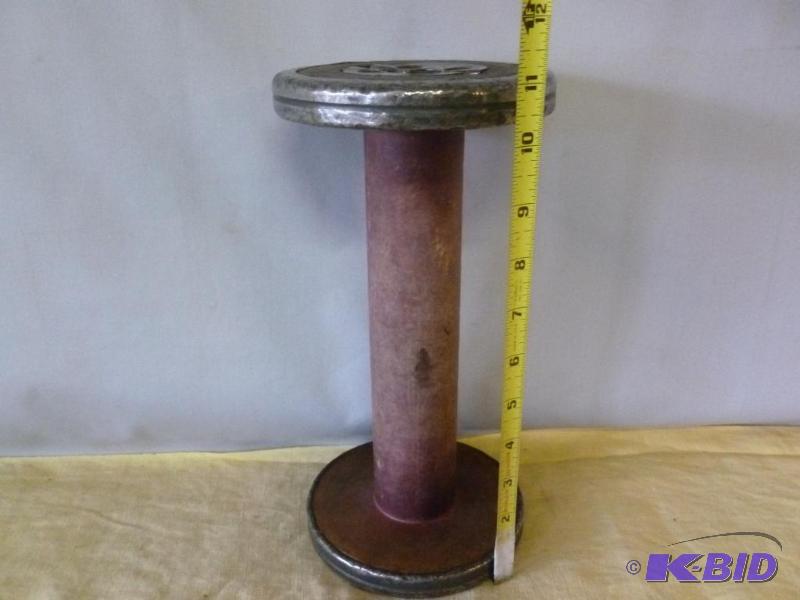 lot 38 image: Large antique spool that measures 5.5" a...