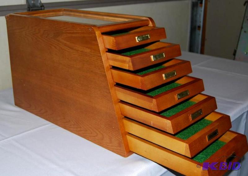 Collectors Cabinet Display Case, 7 drawers, ...