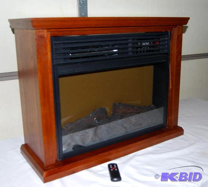 Rolling Infrared Fireplace With Mantel, adjus...