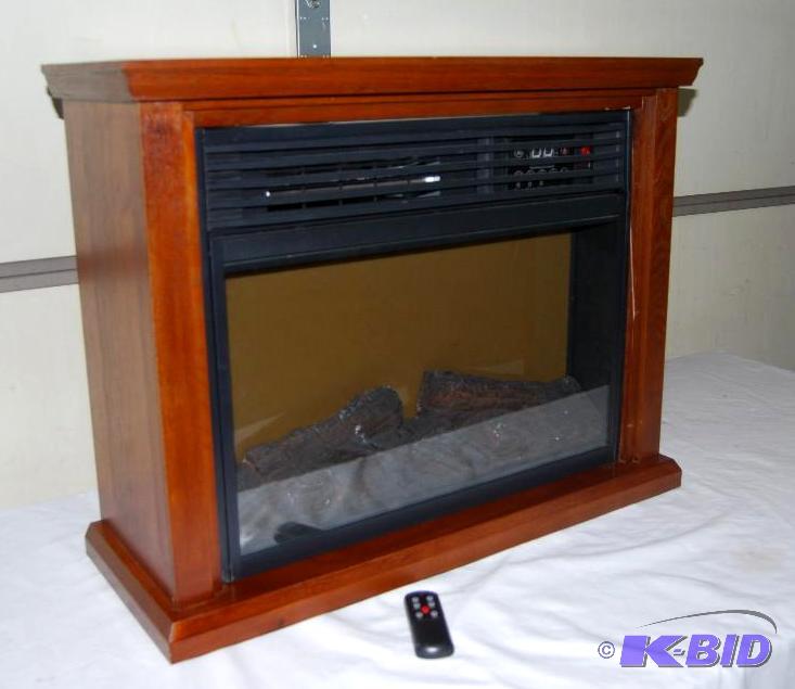 Rolling Infrared Fireplace With Mantel, adjus...