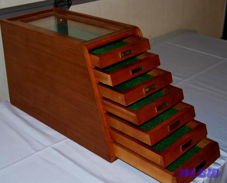 Collectors Cabinet Display Case, 7 drawers, ...