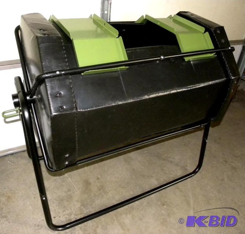 Compost Tumbler, heavy duty steel frame, blac...