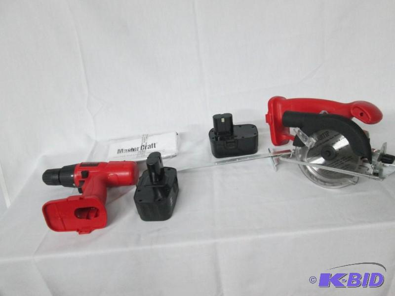 Master Craft 18V Drill and Circular Saw w 2 Batteries