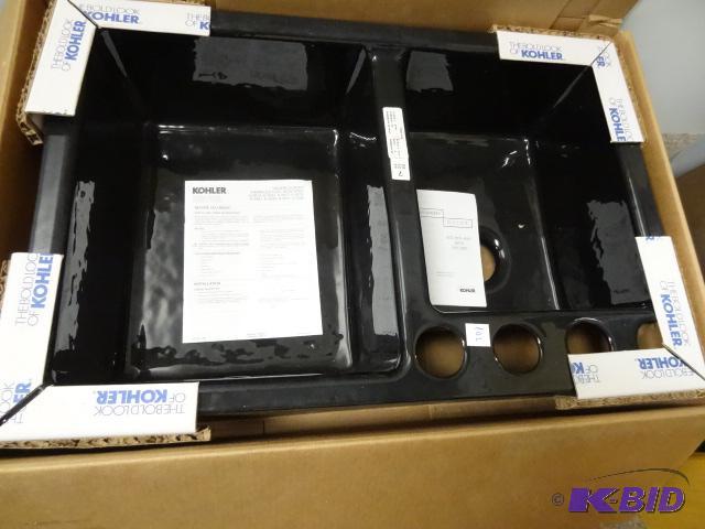 lot 102 image: Kohler Cast Iron Enameled Sink. Brand New 584...