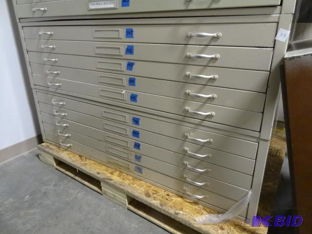 lot 118 image: 2 Sections of flat FIles 5 Drawers Each.No To...