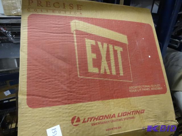 lot 153 image: Lithonia Lighting Exit SIgn New...