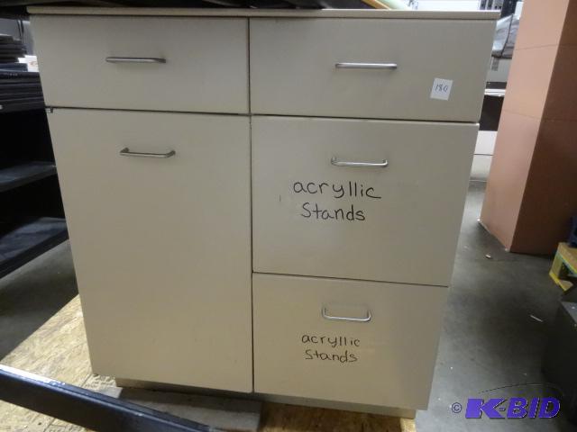 lot 180 image: Metal Cabinet 4 Drawers and 1 Door. 30 X 24 X...