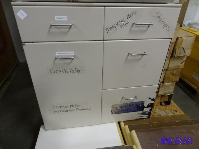 lot 181 image: Metal Cabinet 4 Drawers and 1 Door. 30 X 24 X...