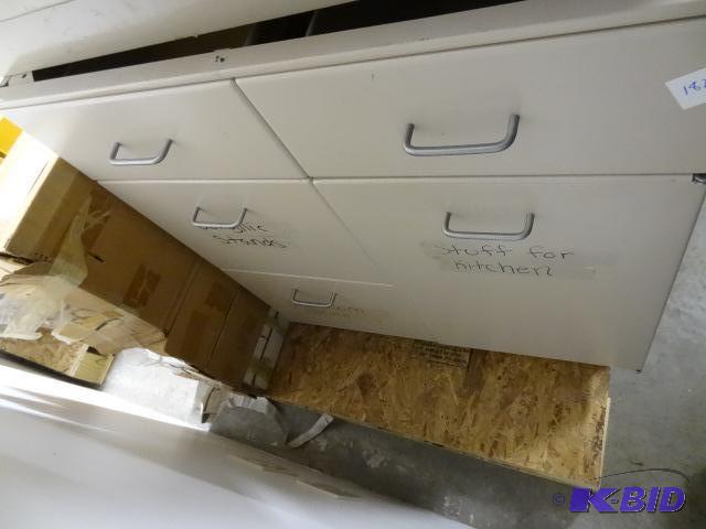 lot 182 image: Metal Cabinet 4 Drawers and 1 Door. 30 X 24 X...