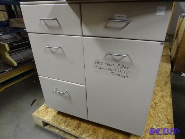 lot 183 image: Metal Cabinet 4 Drawers and 1 Door. 30 X 24 X...