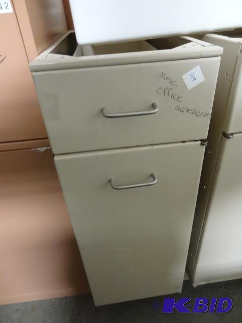 lot 219 image: Metal Cabinet One Drawer and 1 Door 12 X 25 X...