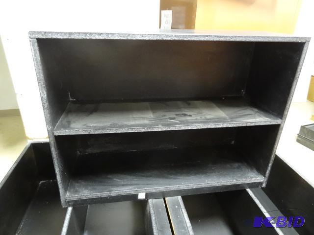 lot 22 image: Particle BOard Book Shelf. Painted Black. SOl...