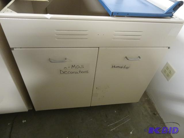 lot 221 image: Metal 2 Door Cabinet 36 X 25 X 35 No Top...