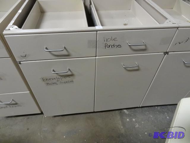 lot 227 image: Metal Cabinet 2 Drawers and 2 Doors 33 X 25 X...