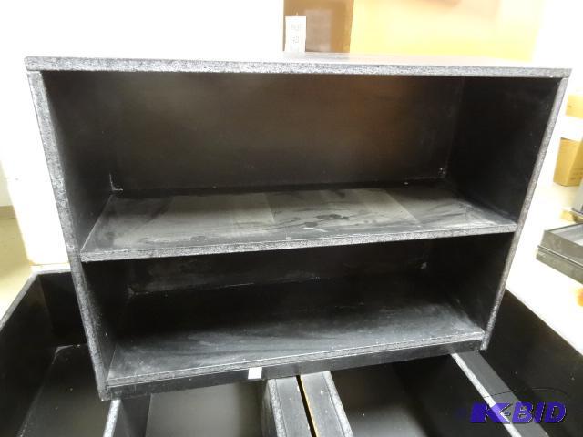 lot 23 image: Particle BOard Book Shelf. Painted Black. SOl...