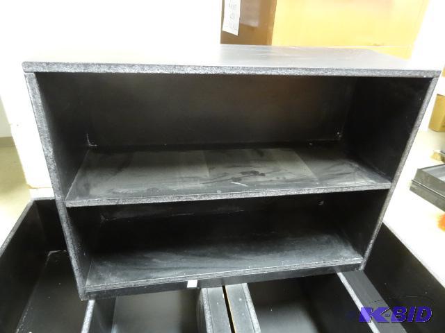 lot 24 image: Particle BOard Book Shelf. Painted Black. SOl...