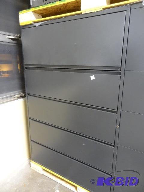 lot 254 image: 42" Metal 5 Drawer Lateral File. Top Doo...