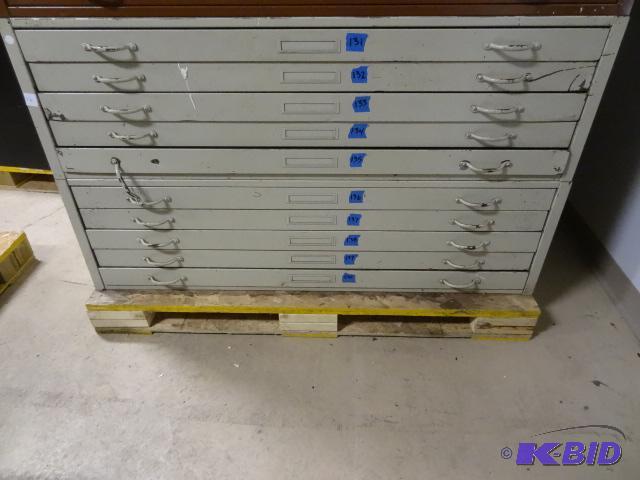 lot 26 image: 2 Sections of flat File. 5 Drawers Each. No t...