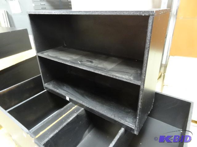 lot 273 image: Partical Board Book SHelf. Painted Black. Sol...