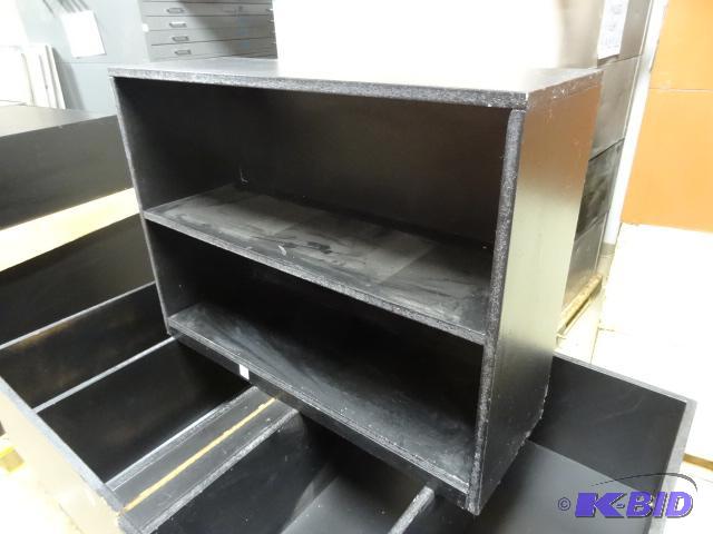lot 275 image: Partical Board Book SHelf. Painted Black. Sol...