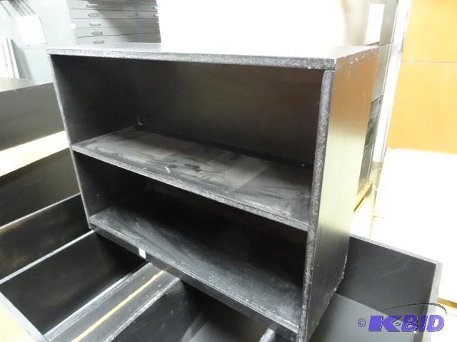 lot 278 image: Partical Board Book SHelf. Painted Black. Sol...