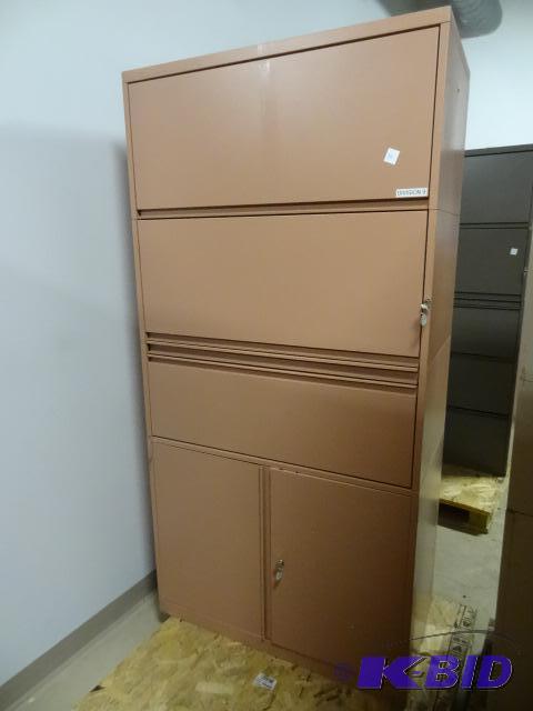 lot 38 image: Metal Office Cabinet 2 Doors on BOttom 2 Lift...