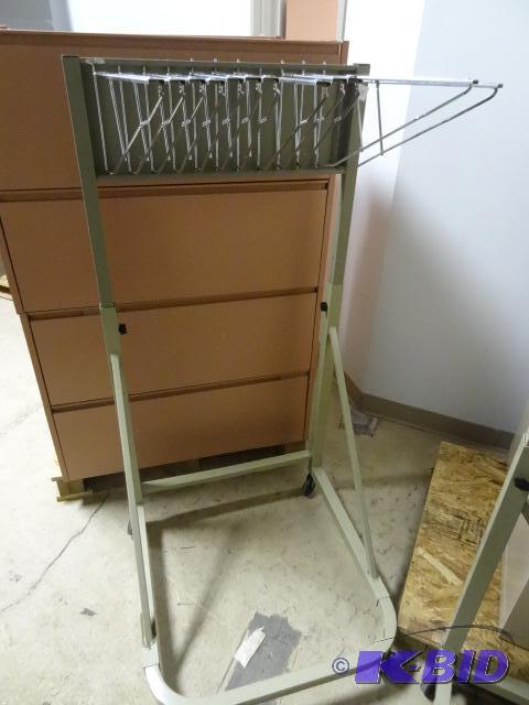 lot 48 image: Safco plan holder on wheels. Holds 12 plans. ...