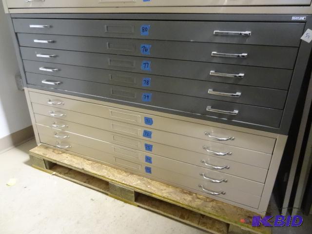 lot 54 image: 2 Section of flat FIle. 5 Drawers Each Top Bu...